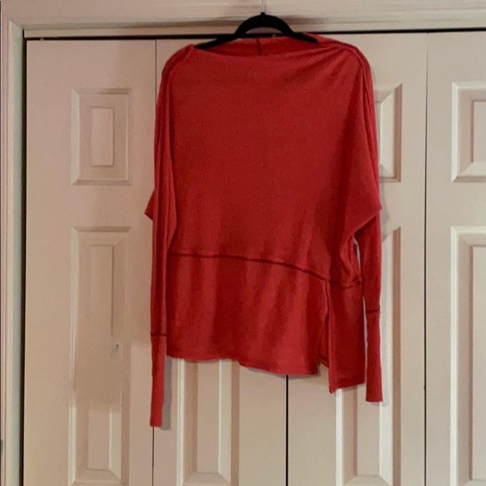 Orange free people long sleeve top